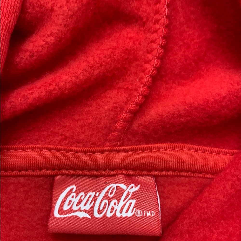 🔺▪️ Coca-Cola Chenille Logo Hooded Sweatshirt (S) - Picture 6 of 7
